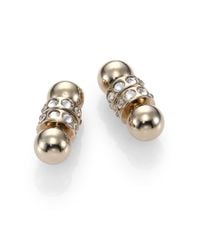 Givenchy | Metallic Double Crystal-pearl Earrings | Lyst