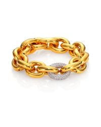 Eddie Borgo | Metallic Single Pave Link Bracelet/goldtone | Lyst