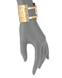 Aesa | Metallic Double Bar Clutch Cuff Bracelet | Lyst