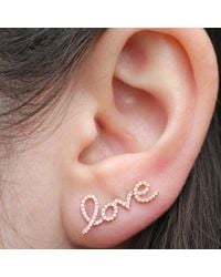 Anne Sisteron - Pink 14kt Rose Gold Diamond Love Ear Cuff - Lyst