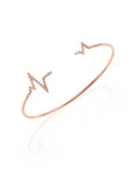 Diane Kordas | Pink Diamond and 18-Karat Rose-Gold Heartbeat Cuff Bracelet | Lyst