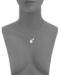 Meira T | Metallic Druzy, Diamond & 14k White Gold Charm Necklace | Lyst