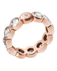 Michael Kors | Gold Round Cut Ring | Lyst