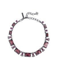 Oscar de la Renta | Purple Bordeaux Swarovski Crystal Octagon Necklace | Lyst