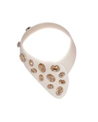 FLorian | Natural Crystal Leather Collar | Lyst