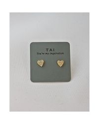 Tai | Metallic Heart Stud | Lyst