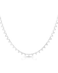 Anne Sisteron - Metallic 14kt White Gold Diamond Triangle Link Necklace - Lyst