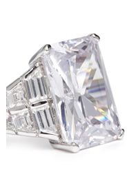 CZ by Kenneth Jay Lane | Metallic Angle-cut Clear Crystal Ring | Lyst