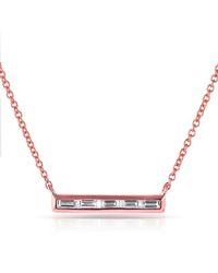 Anne Sisteron - Metallic 14kt Rose Gold Mother Of Pearl Diamond Brick Necklace - Lyst
