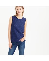 J.Crew | Blue Collection Donegal Wool And Crystal Stone Sleeveless Shell | Lyst