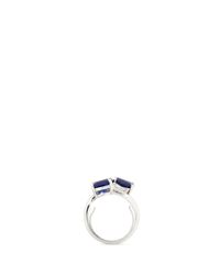 CZ by Kenneth Jay Lane | Blue Cushion Cut Cubic Zirconia Ring | Lyst