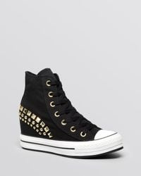 Converse Lace Up High Top Wedge Sneakers All Star Platform Plus in Black -  Lyst