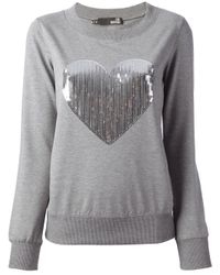 sequin heart sweatshirt