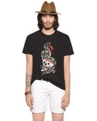 DIESEL | Black Skull Snake Patch Cotton Jersey T-shirt for Men | Lyst