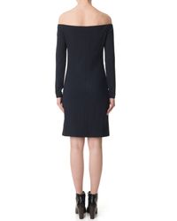 Tibi Black Viscose Crepe Off-the-shoulder Dress