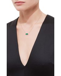 Jacquie Aiche | Green Full Pave Small Emerald Marquise Necklace | Lyst