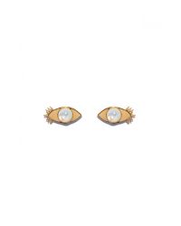 Lizzie Fortunato | Metallic Evil Eye Pearl Studs | Lyst