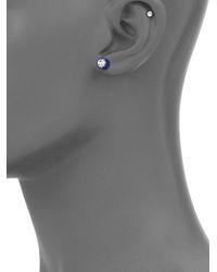 Marc By Marc Jacobs | Black Color Bezel Stud Earring Set | Lyst