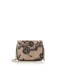 Jimmy Choo | Ruby Black Lace On Leather Mini Cross Body Bag | Lyst