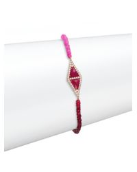 Meira T | Pink Pave Diamond, Ruby & 14k Rose Gold Bracelet | Lyst