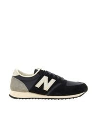New Balance 420 Black and Grey Suede Trainers - Lyst