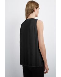 Velvet By Graham & Spencer - Black Shandy Satin Neck Tie Shell - Lyst