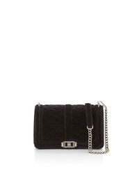 Rebecca Minkoff | Black Velvet Love Crossbody | Lyst