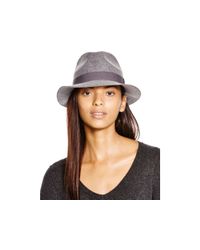 Aqua | Gray Basic Fedora With Grosgrain Ribbon | Lyst