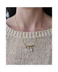 Peyton William Handmade Jewelry | White 18" Moonstone Gold Filled Triple Drop Necklace | Lyst