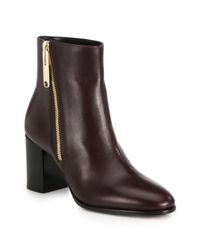 Burberry | Brown Allen Leather Zip Booties | Lyst