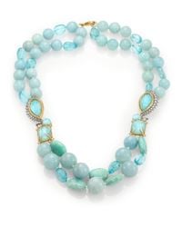 Alexis Bittar | Blue Elements Gilded Muse D'Ore Amazonite & Crystal Double-Strand Necklace | Lyst