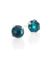 Ippolita | Blue Rock Candy Wonderland Kelly Pyrite, Clear Quartz & Sterling Silver Doublet Mini Stud Earrings | Lyst