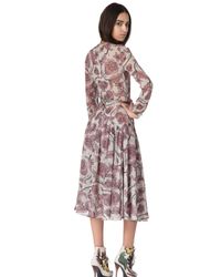 Burberry Prorsum Pink Victorian Print Washed Georgette Dress