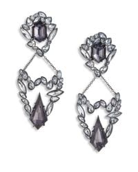 Alexis Bittar | Black Miss Havisham Liquid Crystal Pyrite & Crystal Broken Glass Clip-on Drop Earrings | Lyst