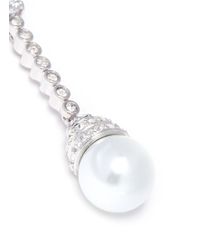 CZ by Kenneth Jay Lane | White Cubic Zirconia Resin Pearl Drop Earrings | Lyst
