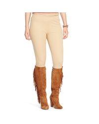 Ralph Lauren | Beige Stretch Cotton Skinny Pant | Lyst
