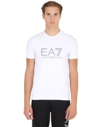 EA7 | White Train Visibility Cotton Jersey T-shirt for Men | Lyst