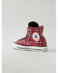 converse red tartan