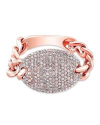 Anne Sisteron - Pink 14kt Rose Gold Diamond Bean Ring - Lyst