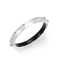 Alexis Bittar | Metallic Coral Deco Lucite & Crystal Rivet Studded Bangle Bracelet/silver | Lyst