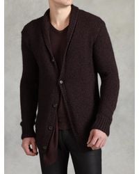 John Varvatos | Purple Hand Knit Cardigan for Men | Lyst