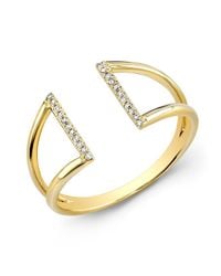 Anne Sisteron | 14kt Yellow Gold Diamond Space Ring | Lyst