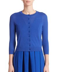 Michael Kors | Blue Featherweight Cashmere Cardigan | Lyst