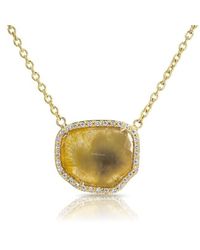 Anne Sisteron - 14kt Yellow Gold Canary Diamond Slice Necklace - Lyst