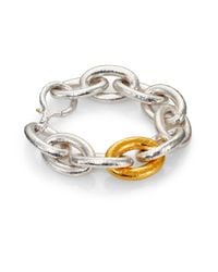 Gurhan | Metallic Galahad 24k Yellow Gold & Sterling Silver Large Oval Link Bracelet | Lyst