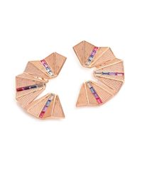 Ca&Lou | Pink Suzy Crystal Fan Earrings | Lyst