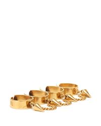 Ela Stone | Metallic Bonnie Spike Drop Knuckleduster Four Finger Ring | Lyst