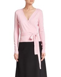 Diane von Furstenberg | Pink Ballerina Wrap Sweater | Lyst