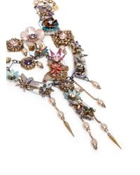 Erickson Beamon | Multicolor 'iron Butterfly' Pearlescent Appliqué Faux Pearl Plunge Necklace | Lyst