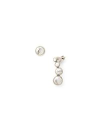Rebecca Minkoff | White Mix Matched Ovals Earring | Lyst